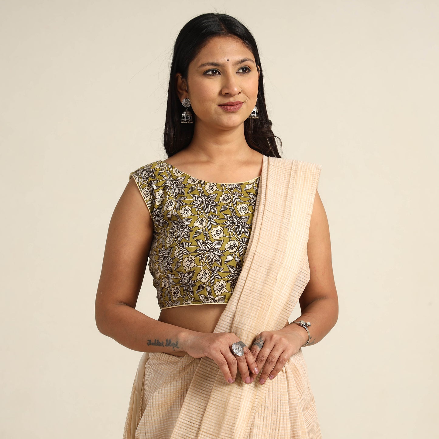 Buy Kalamkari Printed Cotton Stitched Blouse Online at iTokri.com