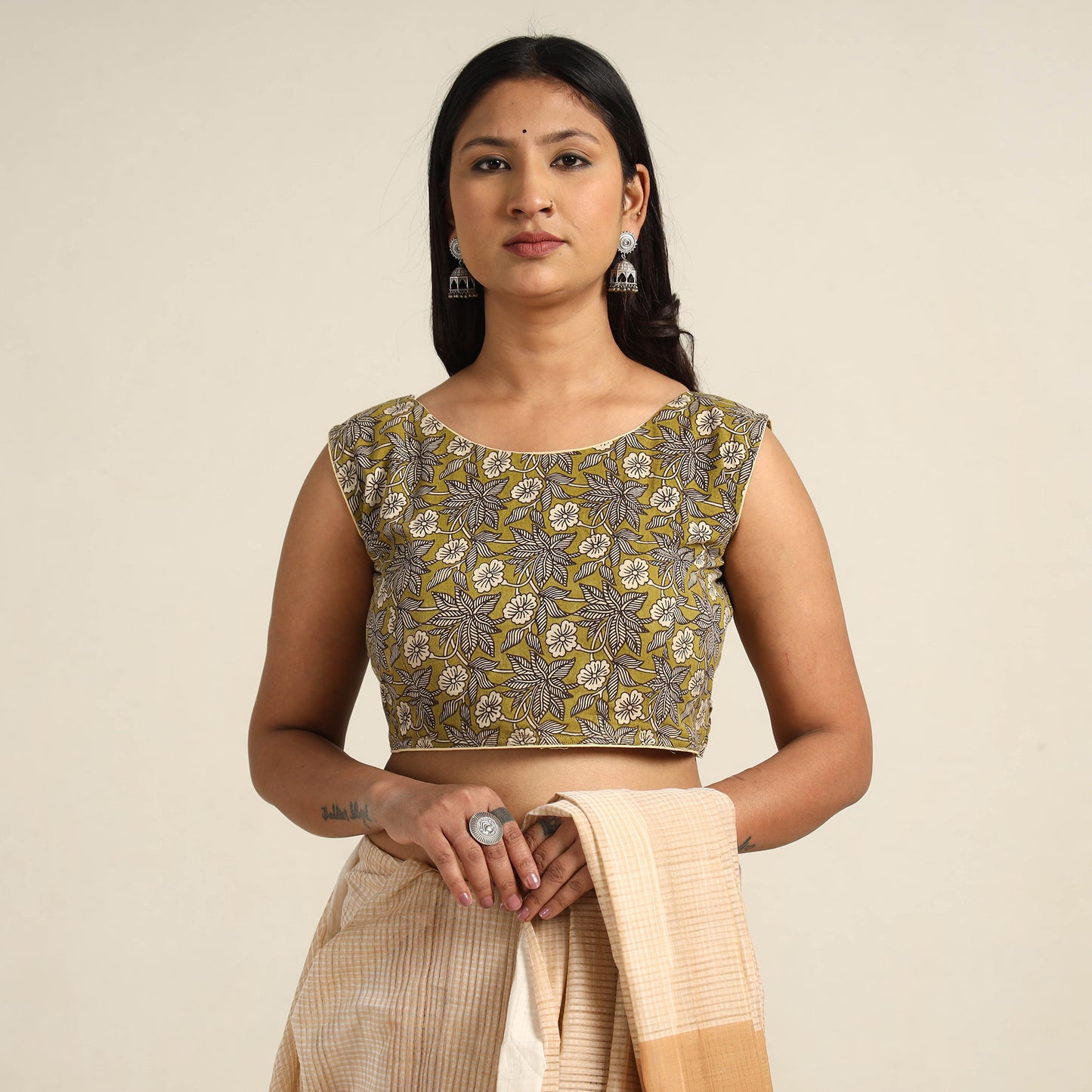 Buy Kalamkari Printed Cotton Stitched Blouse Online at iTokri.com