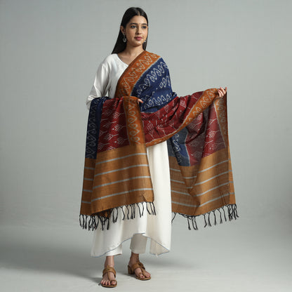 Multicolor - Pochampally Ikat Handloom Cotton Dupatta with Tassels 07