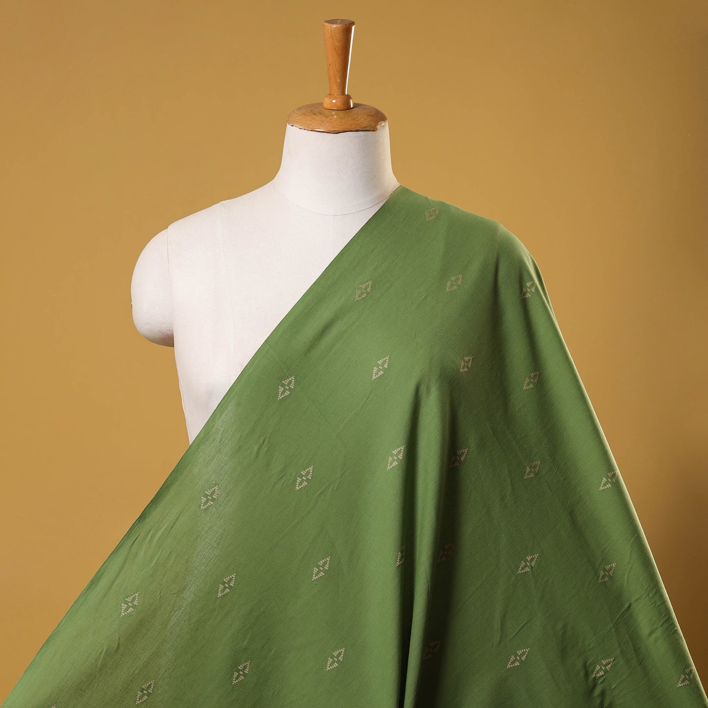 Green Prewashed Cotton Jacquard Fabric