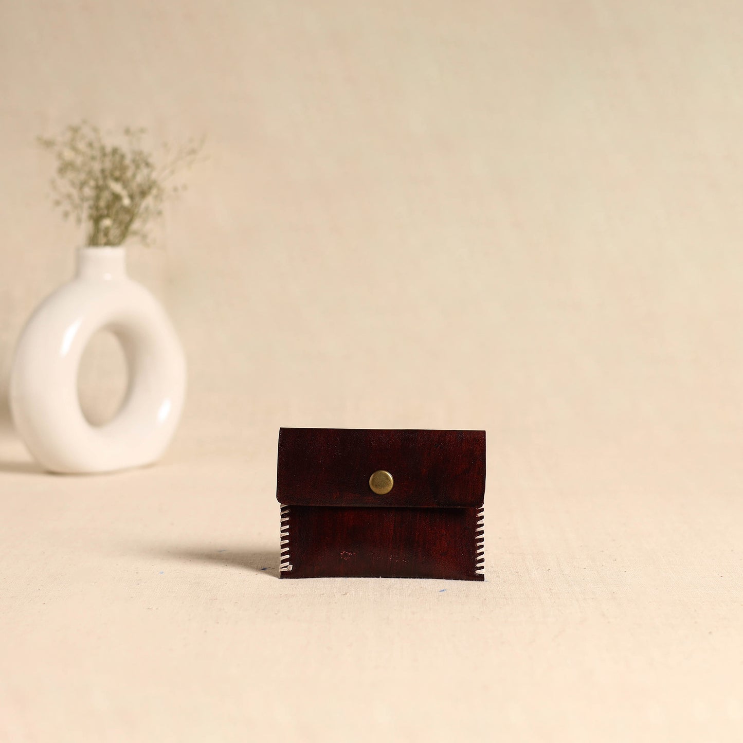 Traditional Kutch Hand Embroidery Leather Card Holder 76