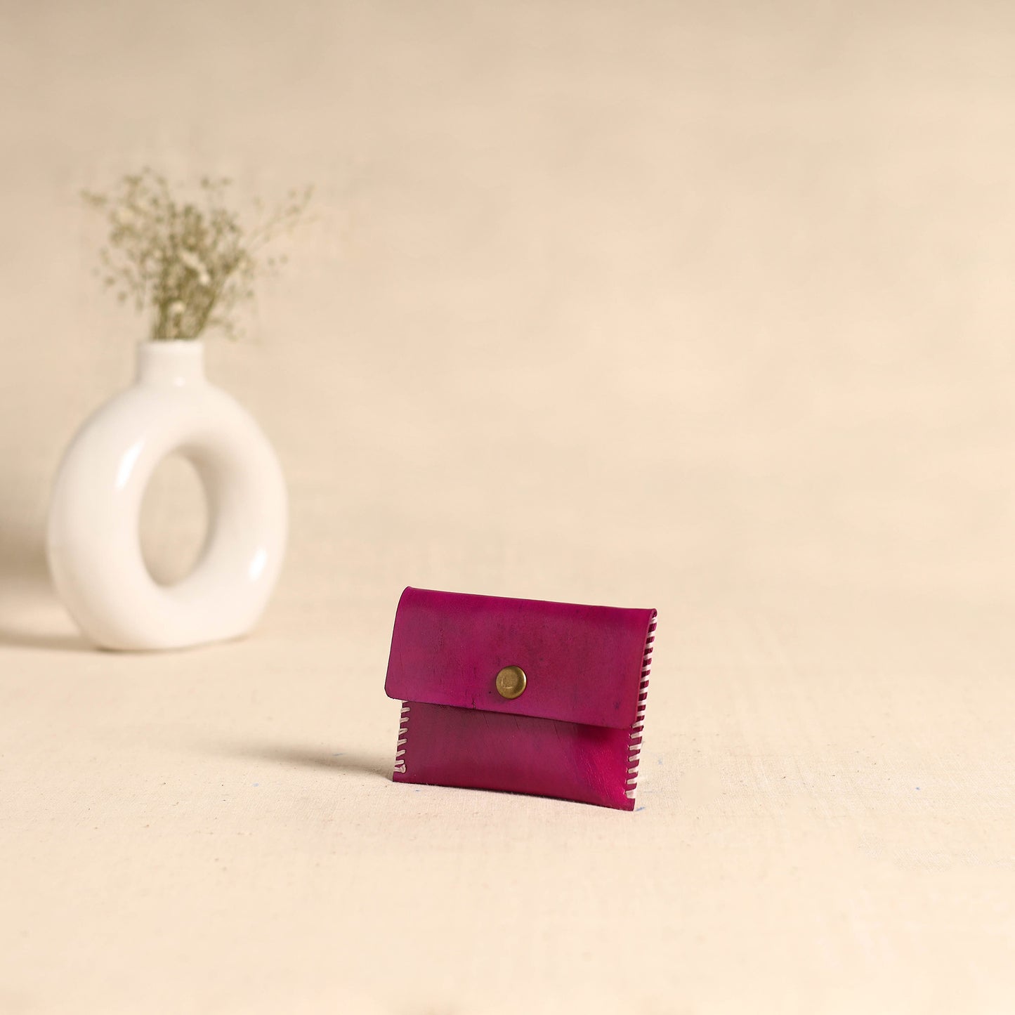 Traditional Kutch Hand Embroidery Leather Card Holder 77