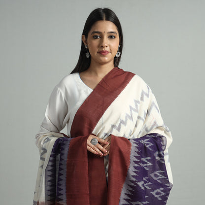 Multicolor - Pochampally Ikat Handloom Cotton Dupatta with Tassels 19