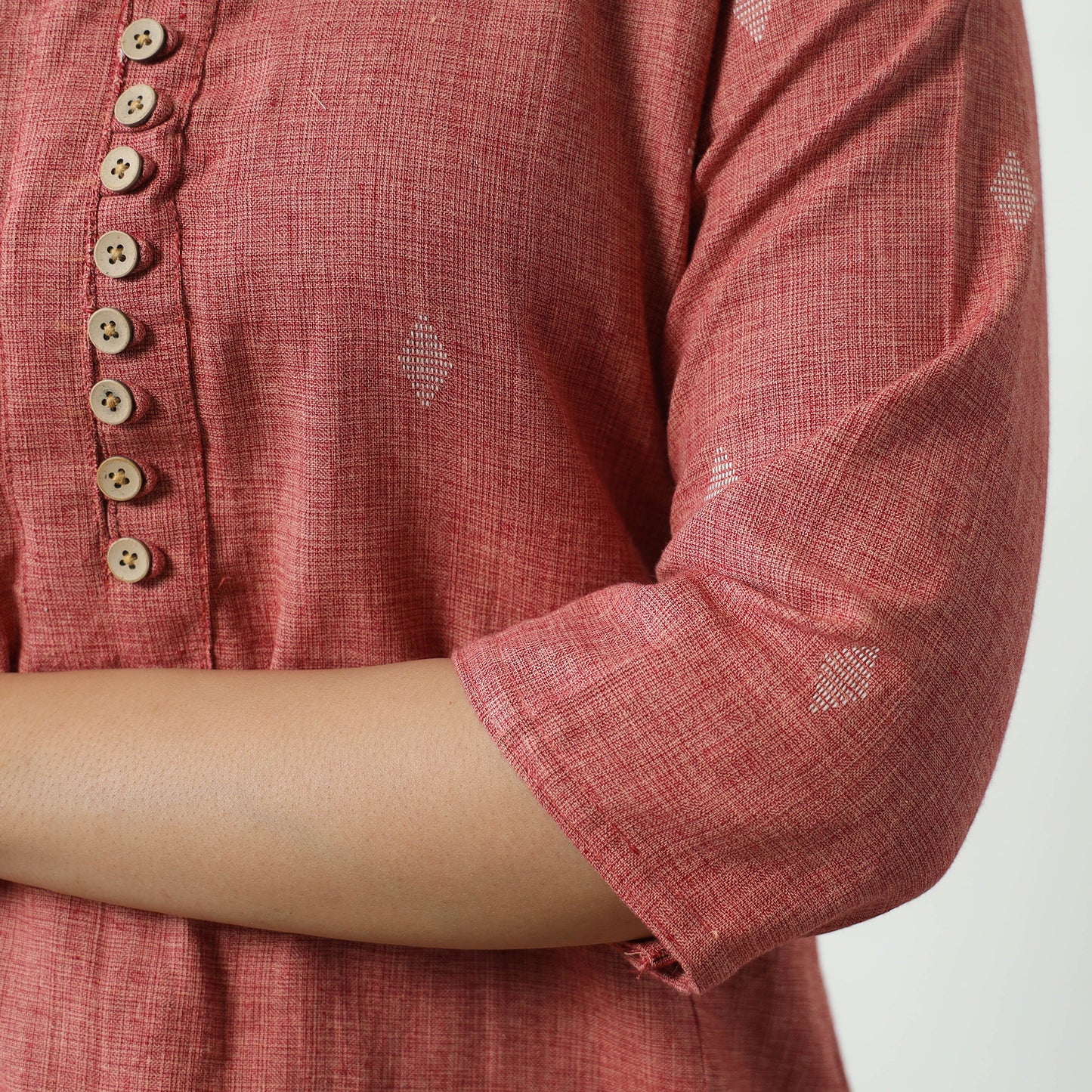 Brown - Jacquard Cotton Straight Kurta 08