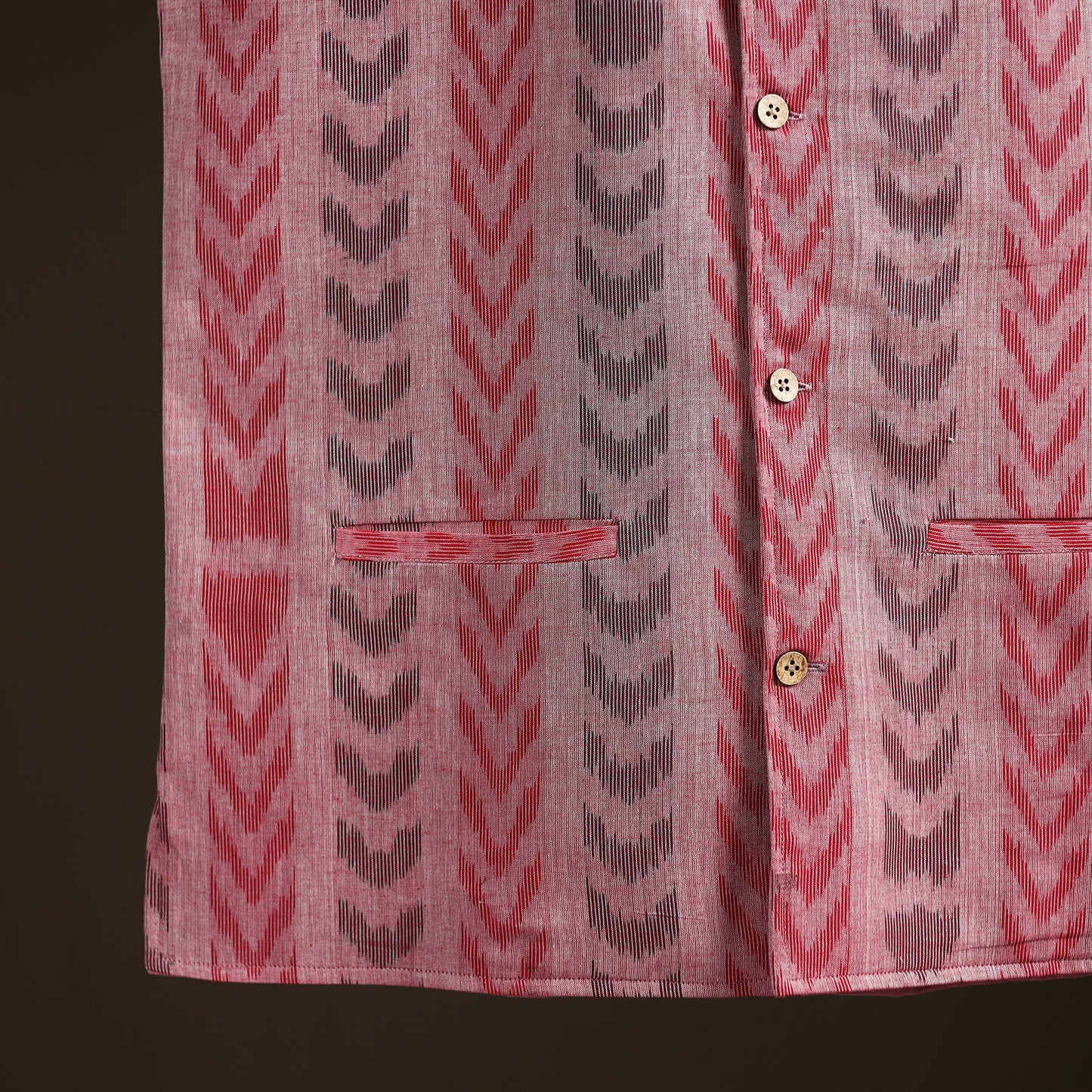 Sambalpuri Ikat Weave Cotton Men Nehru Jacket 13