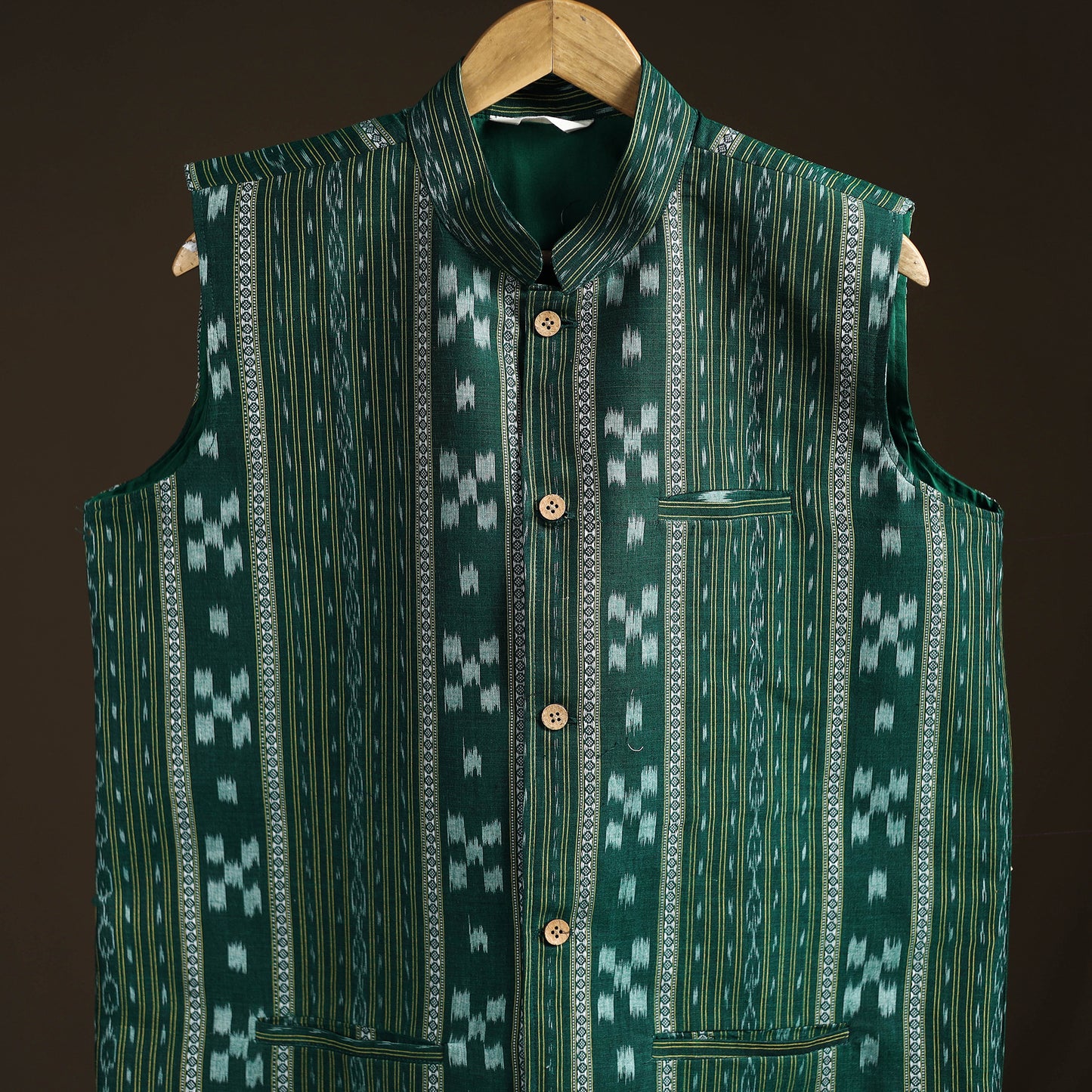 Sambalpuri Ikat Weave Cotton Men Nehru Jacket 04