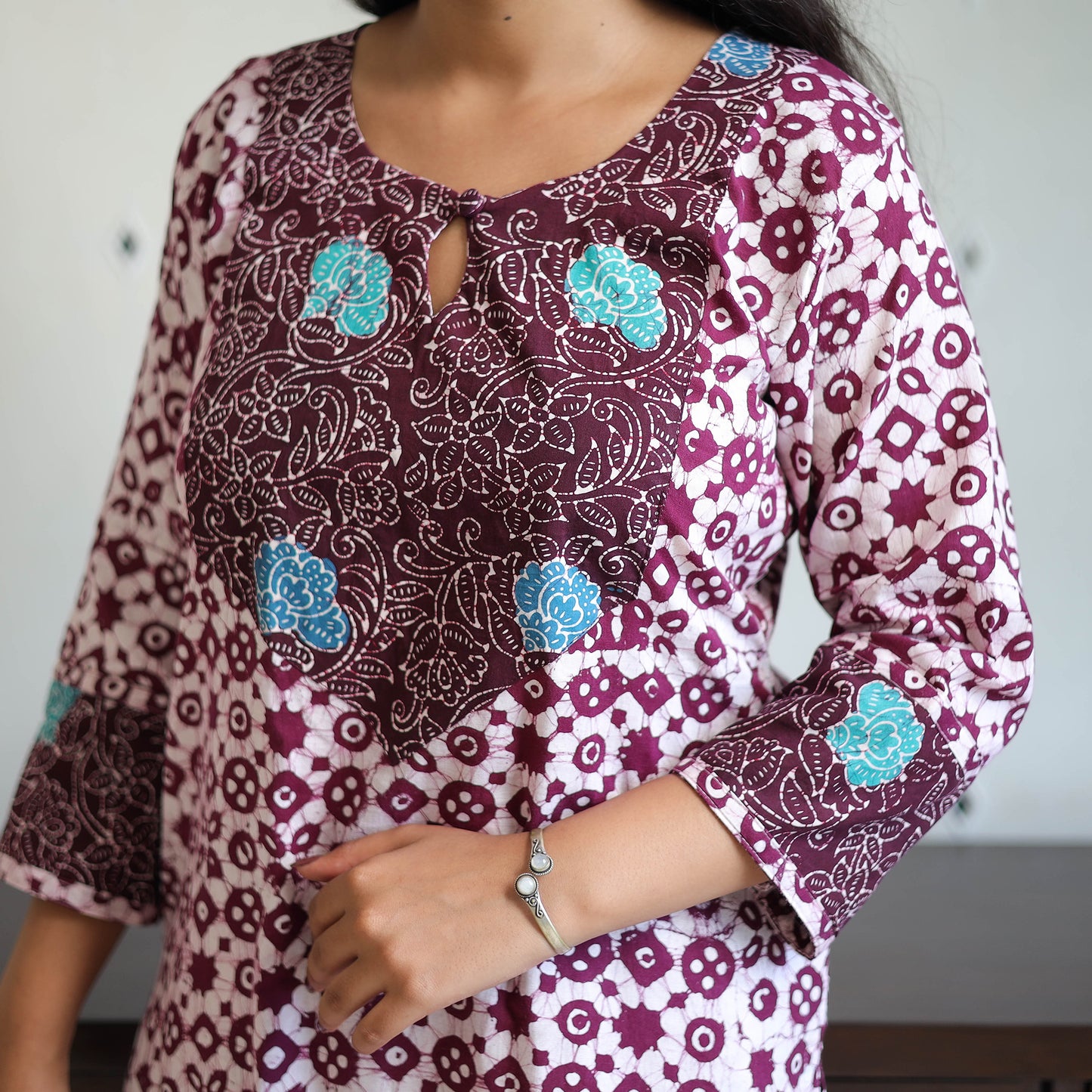 Buy Purple Batik Print Kurti Set – Cotton Suit Online