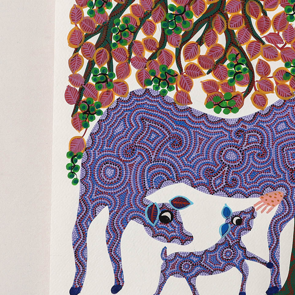 Handpainted Bhil Pithora Painting by Geeta Bariya