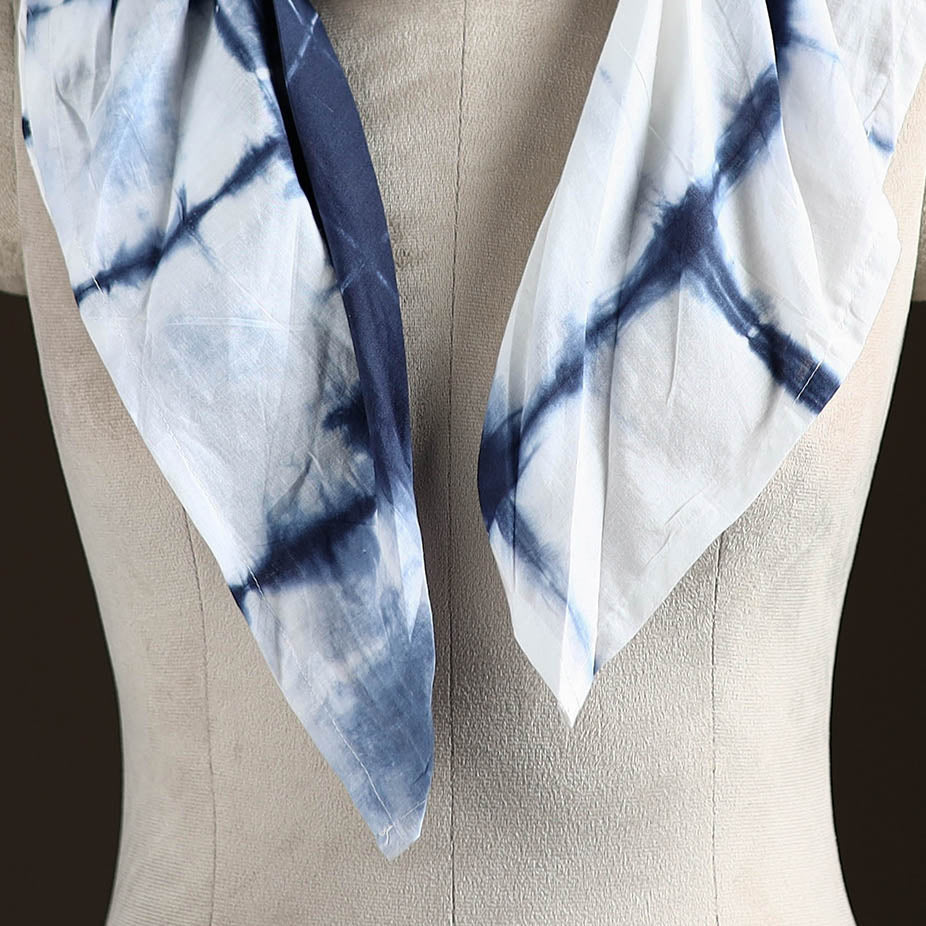Shibori Tie-Dye Cotton Brooch Scarf 21