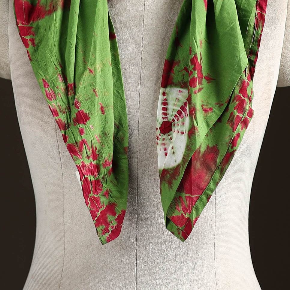 Shibori Tie-Dye Cotton Brooch Scarf 22