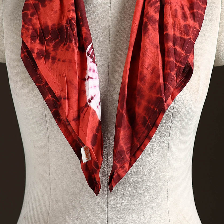 Shibori Tie-Dye Cotton Brooch Scarf 26