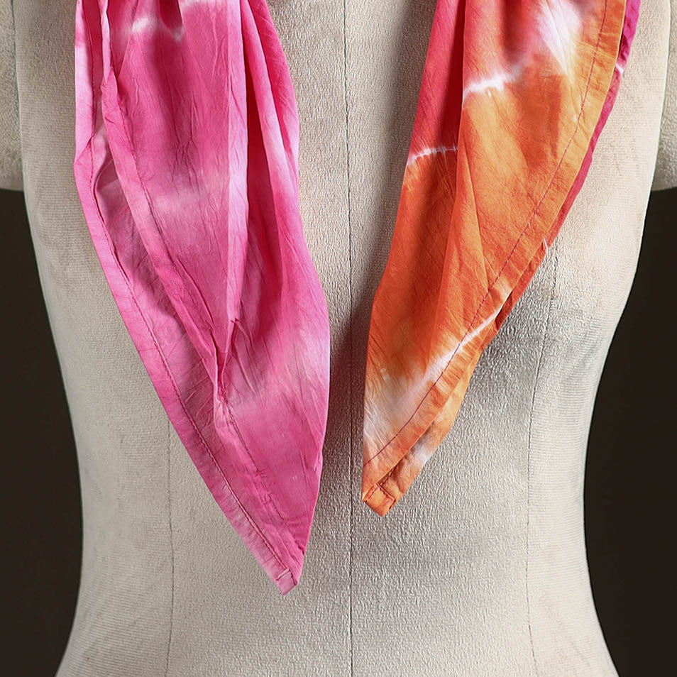 Shibori Tie-Dye Cotton Brooch Scarf 27