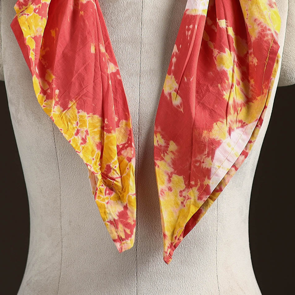 Shibori Tie-Dye Cotton Brooch Scarf 28