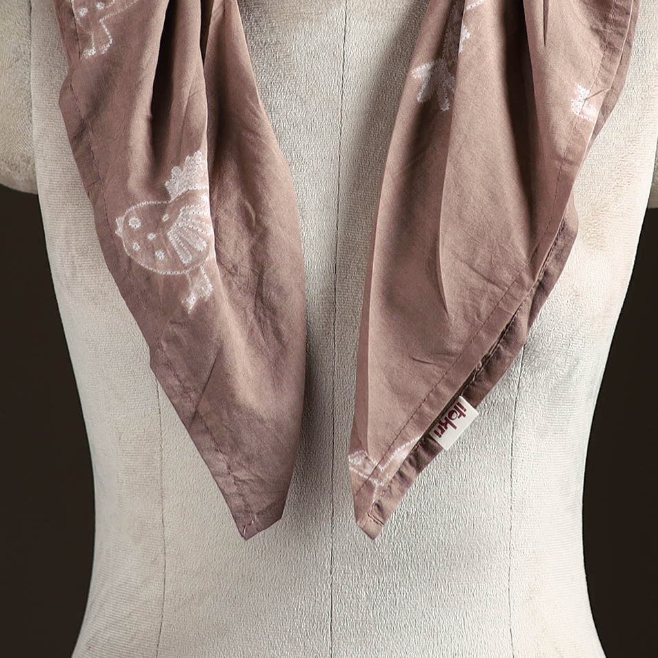Shibori Tie-Dye Cotton Brooch Scarf 32