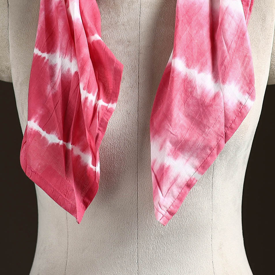 Shibori Tie-Dye Cotton Brooch Scarf 34