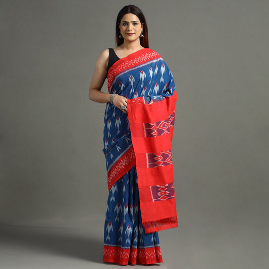 Pochampally Ikat Weave Handloom Cotton Saree 06