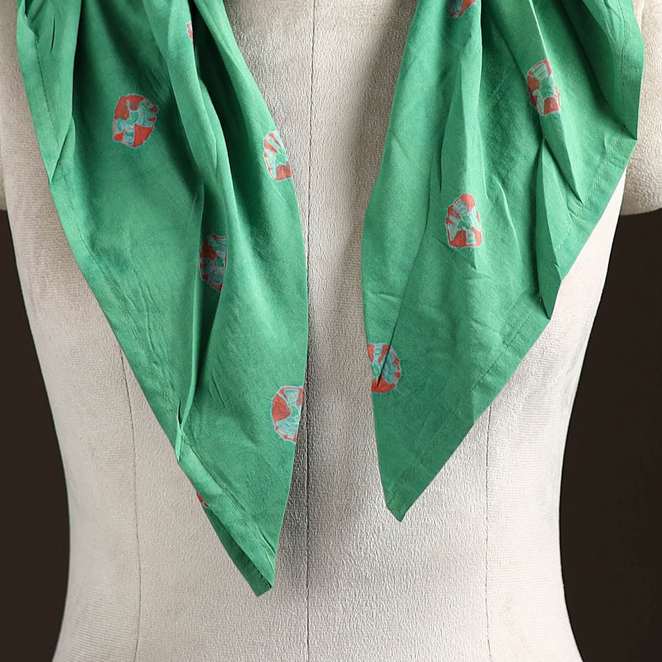 Shibori Tie-Dye Cotton Brooch Scarf 37
