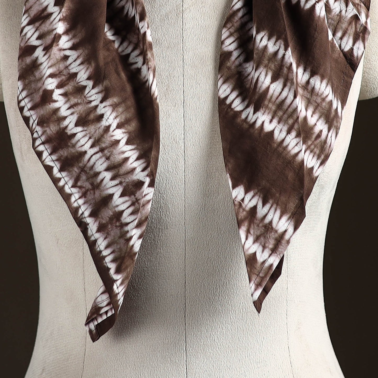 Shibori Tie-Dye Cotton Brooch Scarf 41