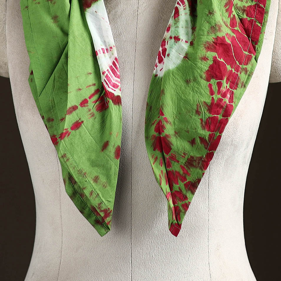 Shibori Tie-Dye Cotton Brooch Scarf 43