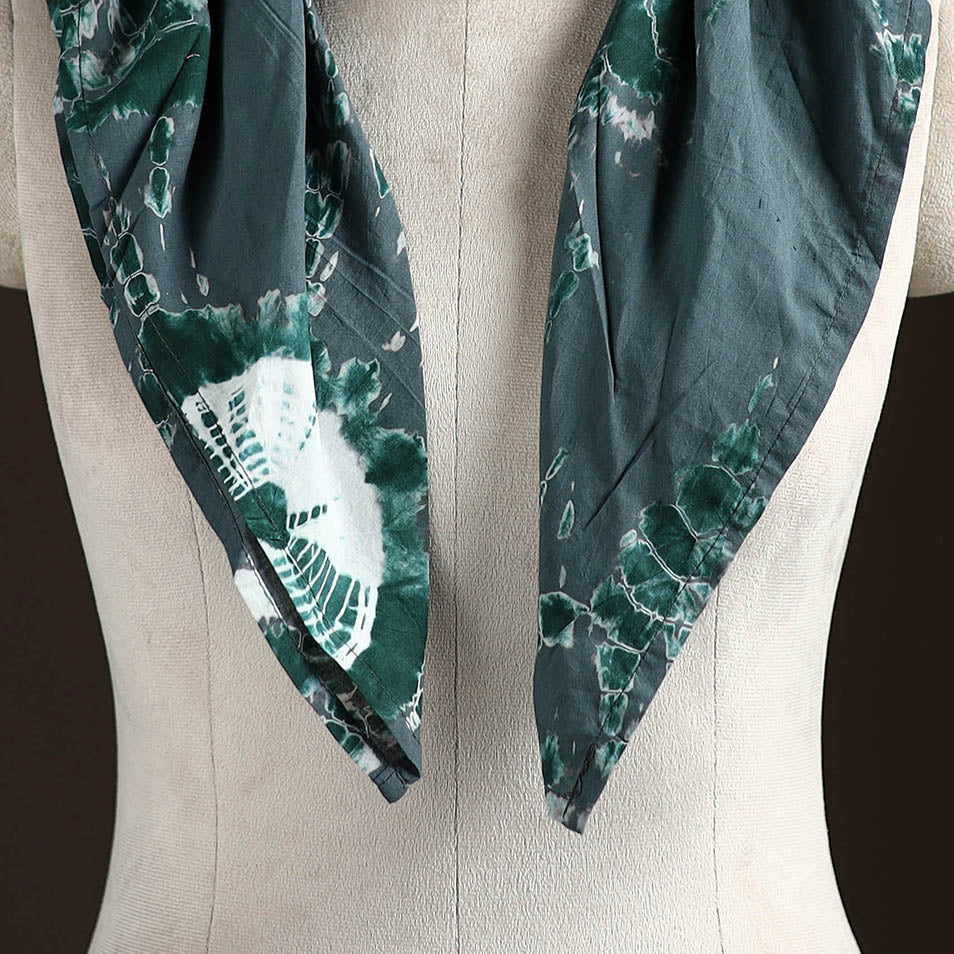 Shibori Tie-Dye Cotton Brooch Scarf 45