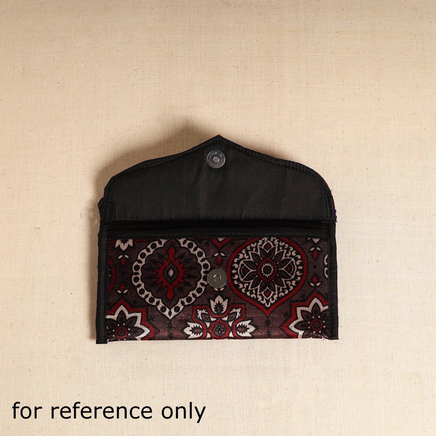Traditional Kutch Mashru Silk Leather Flap Clutch / Wallet 104