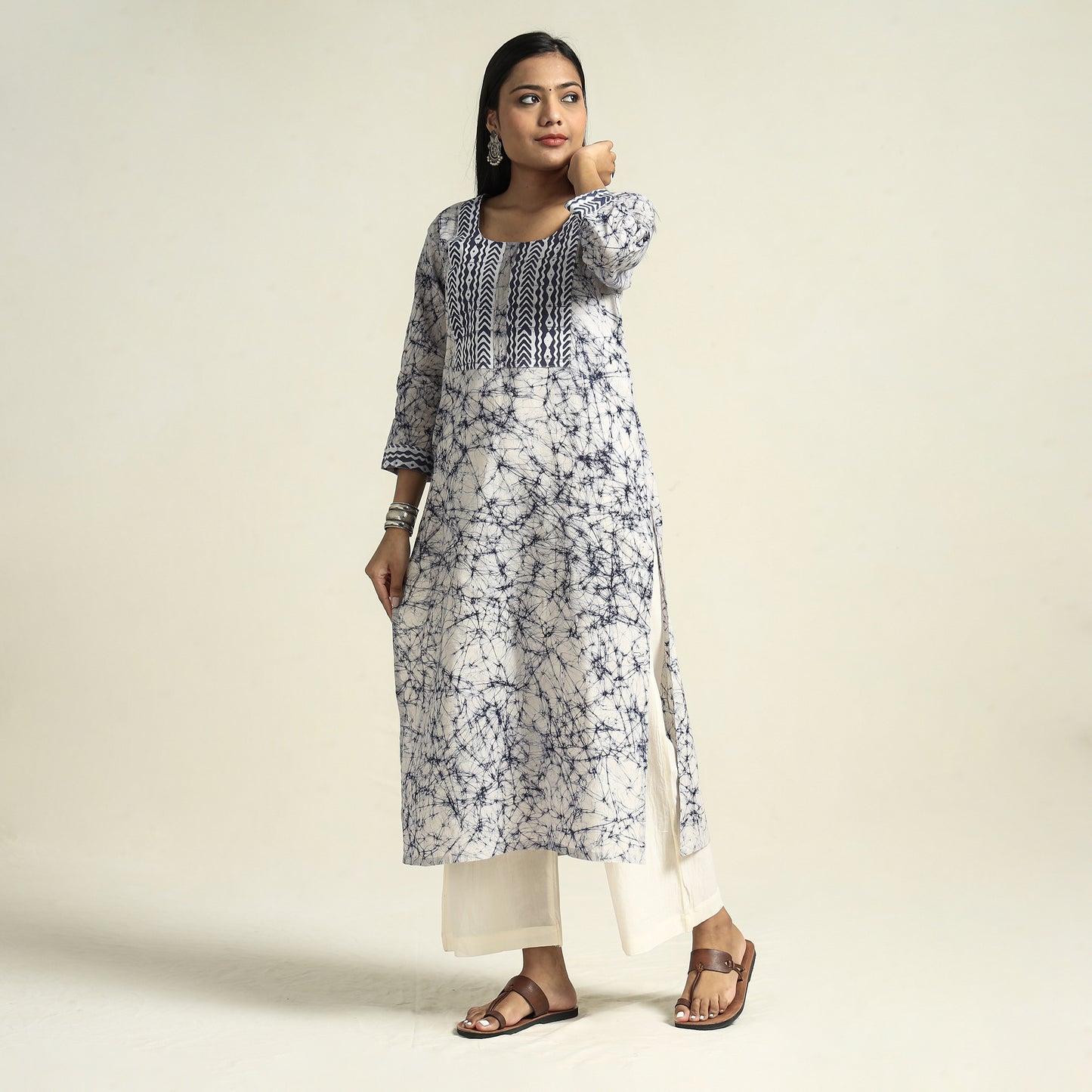Buy Kutch Batik Printed Cotton Straight Kurta for Women