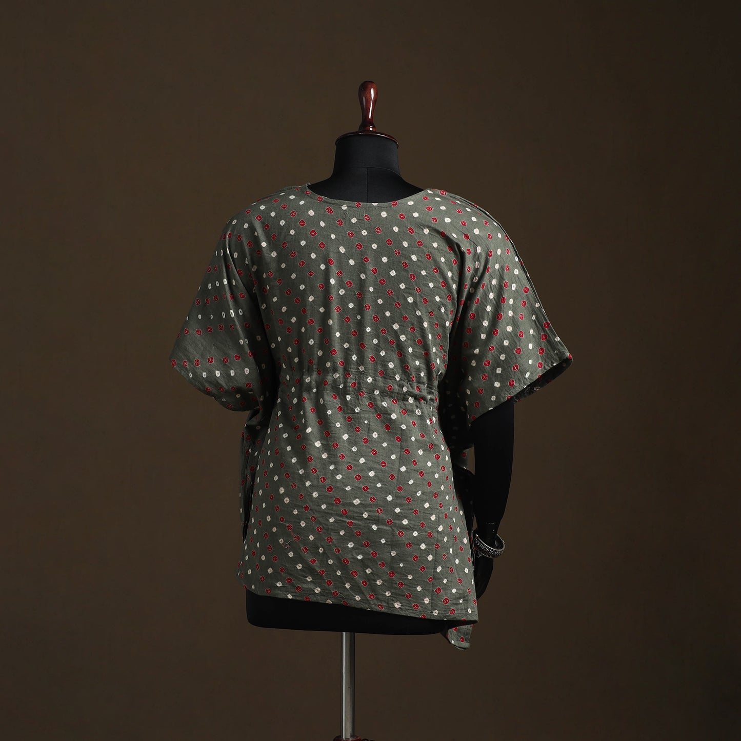 Bandhani Tie-Dye Patchwork Cotton Kaftan (Short) 19