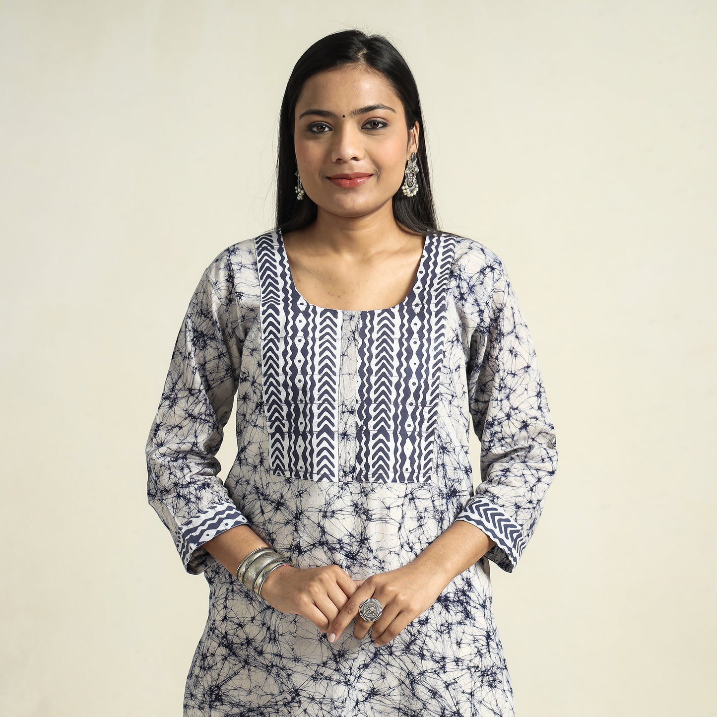Buy Kutch Batik Printed Cotton Straight Kurta for Women