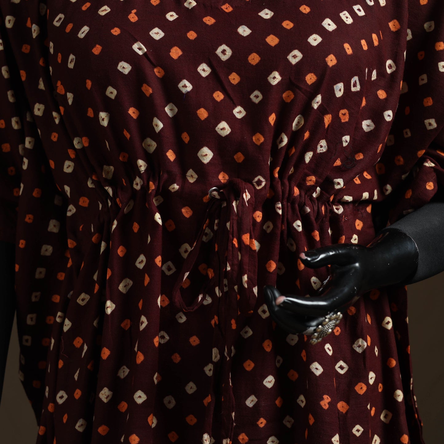 Bandhani Tie-Dye Cotton Kaftan (Short) 17