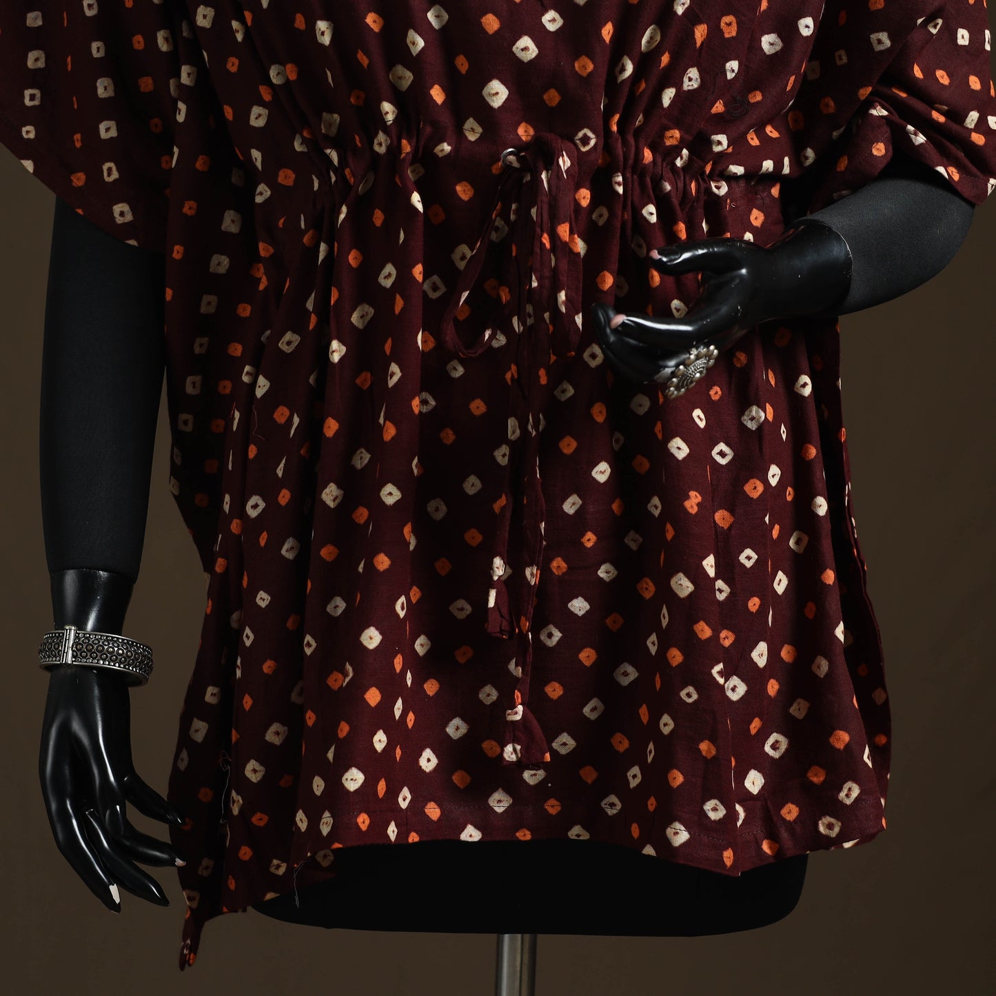 Bandhani Tie-Dye Cotton Kaftan (Short) 17