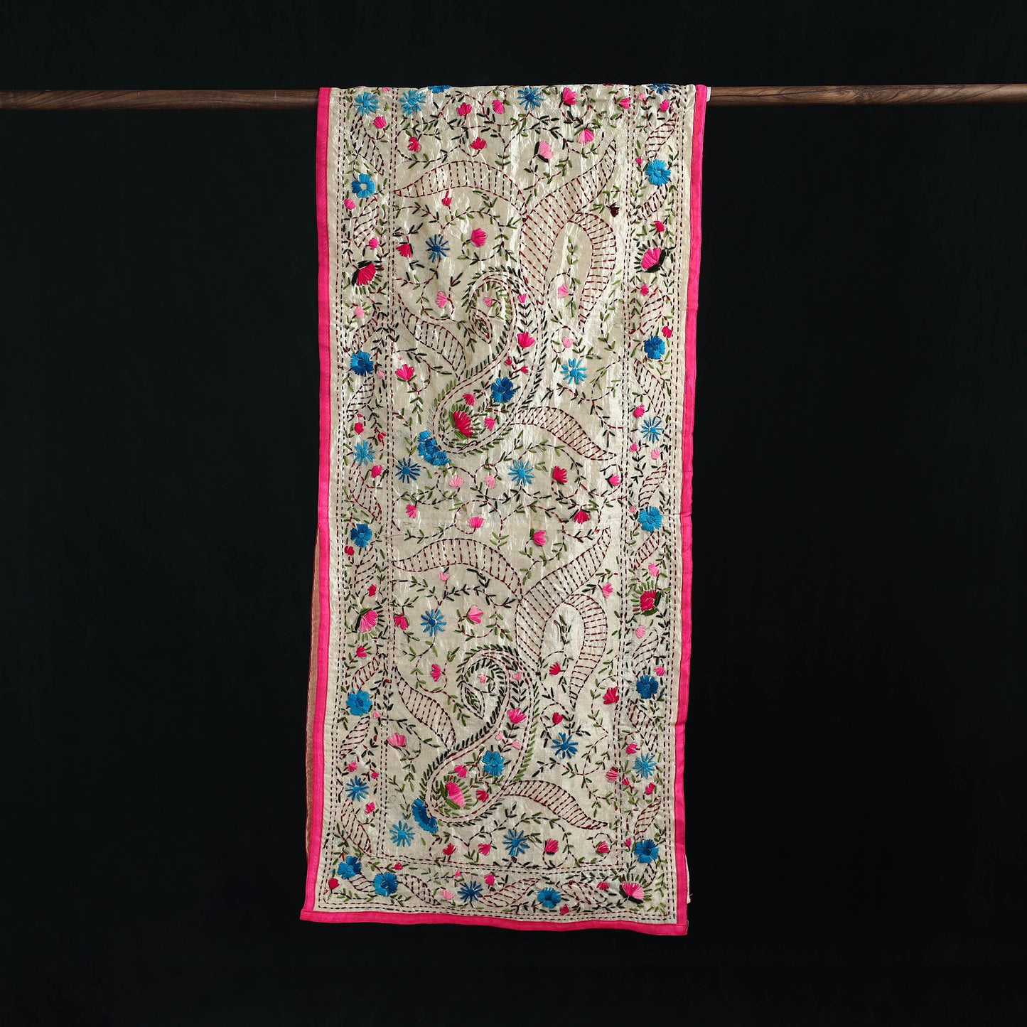 Ranihati Chanderi Silk Hand Embroidered Stole 143