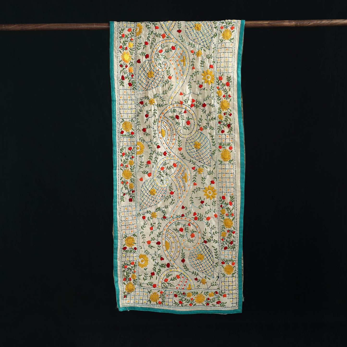 Ranihati Chanderi Silk Hand Embroidered Stole 137