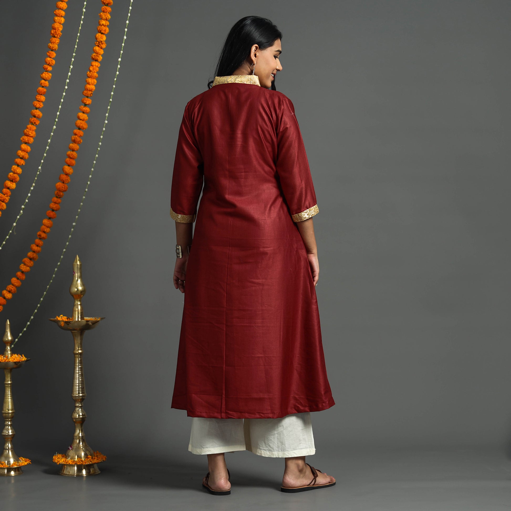 Plain Tussar Silk Handloom kurta