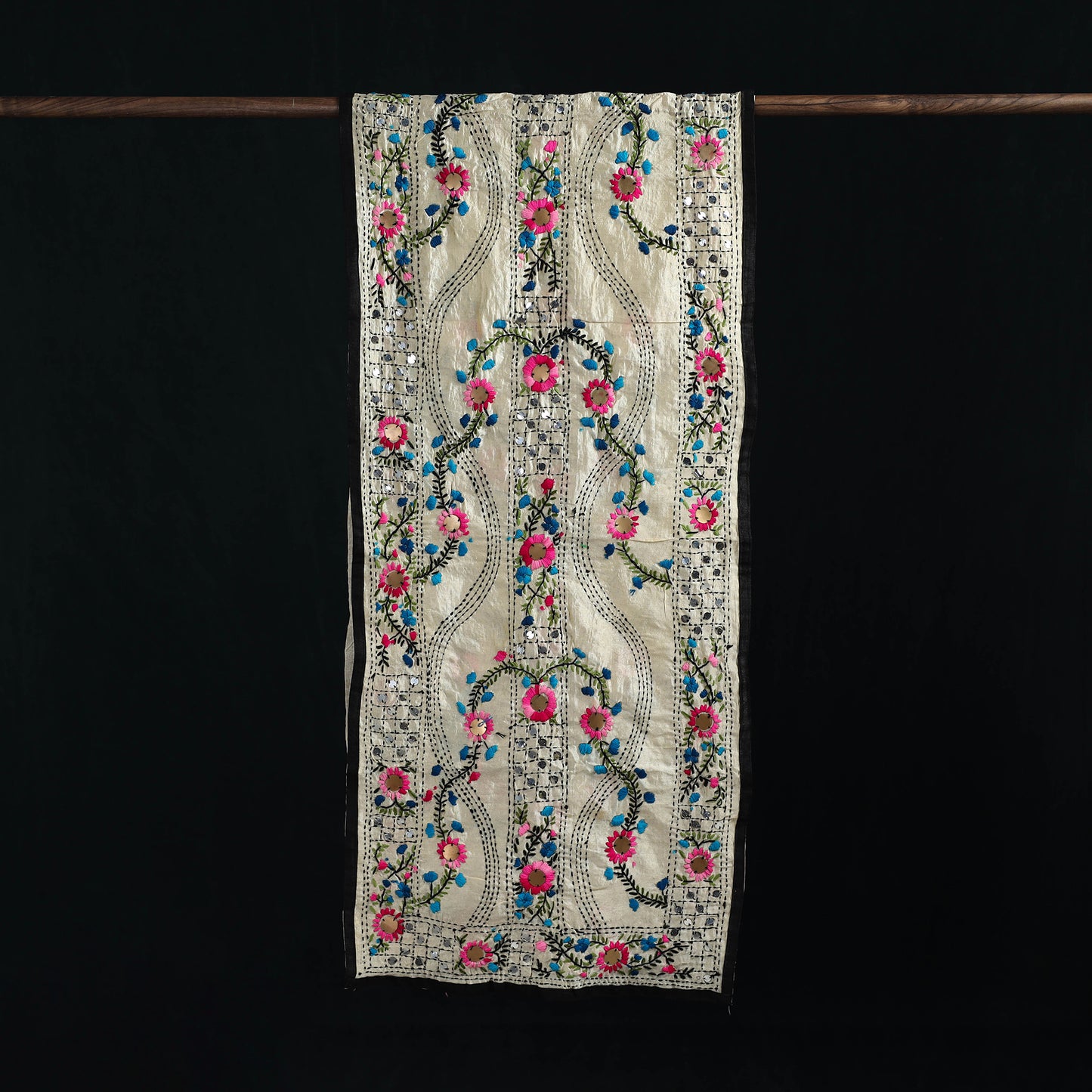 Ranihati Chanderi Silk Hand Embroidered Stole 122