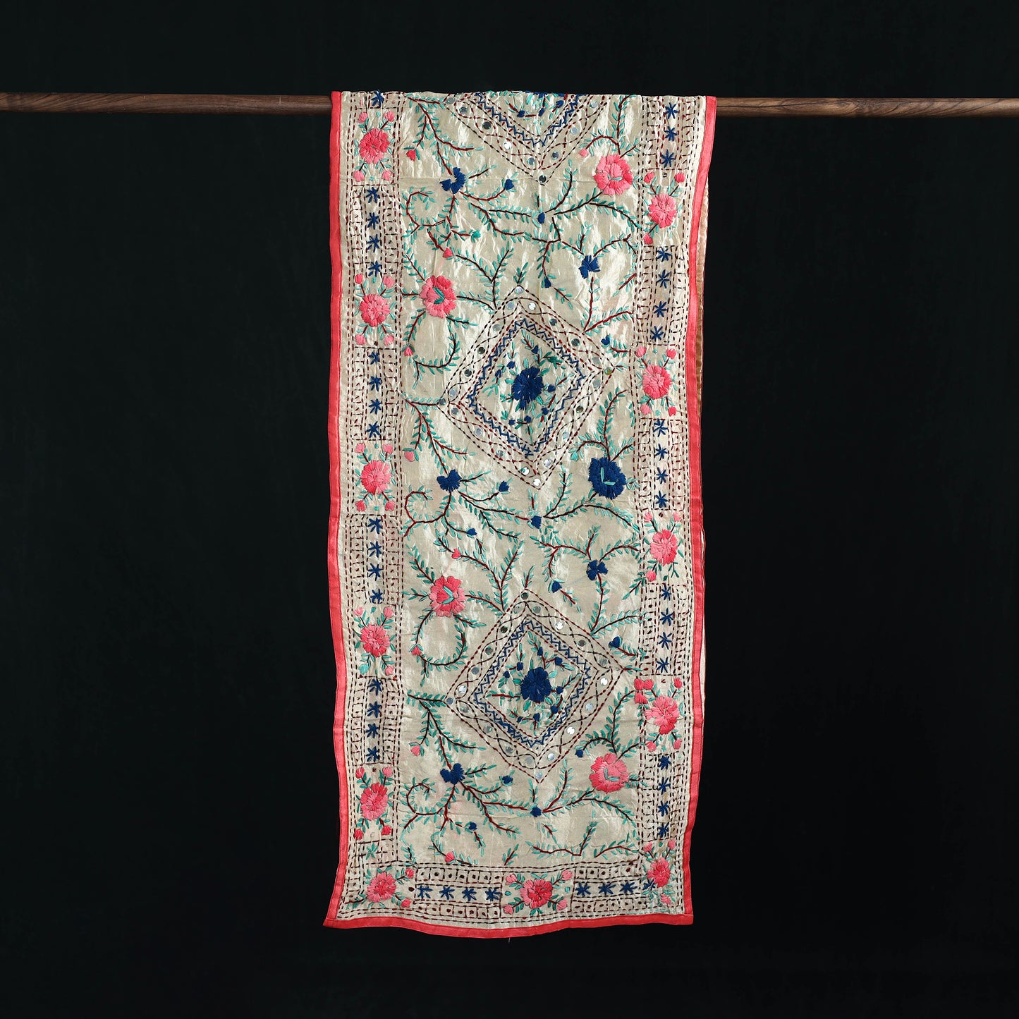 Ranihati Chanderi Silk Hand Embroidered Stole 119