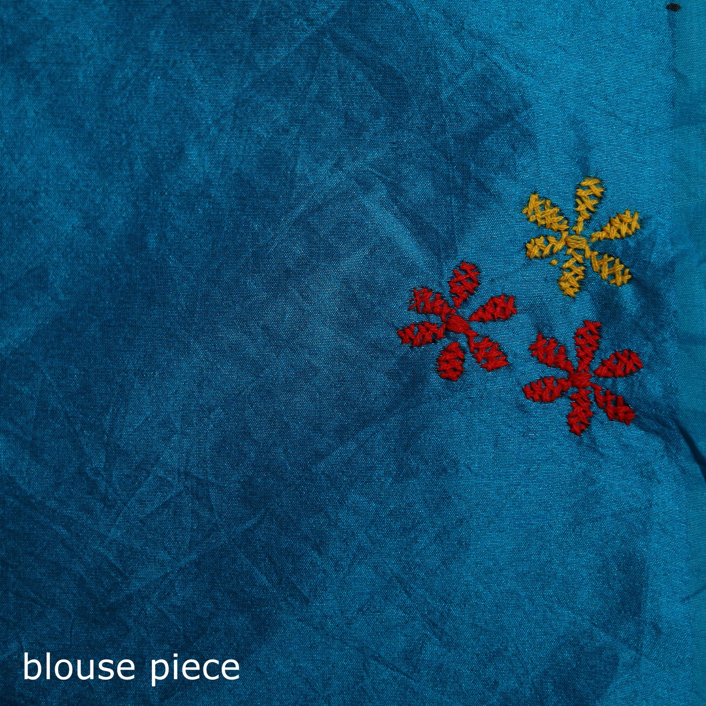 Blue - Bengal Hand Embroidery Silk Nakshi Kantha Saree 24