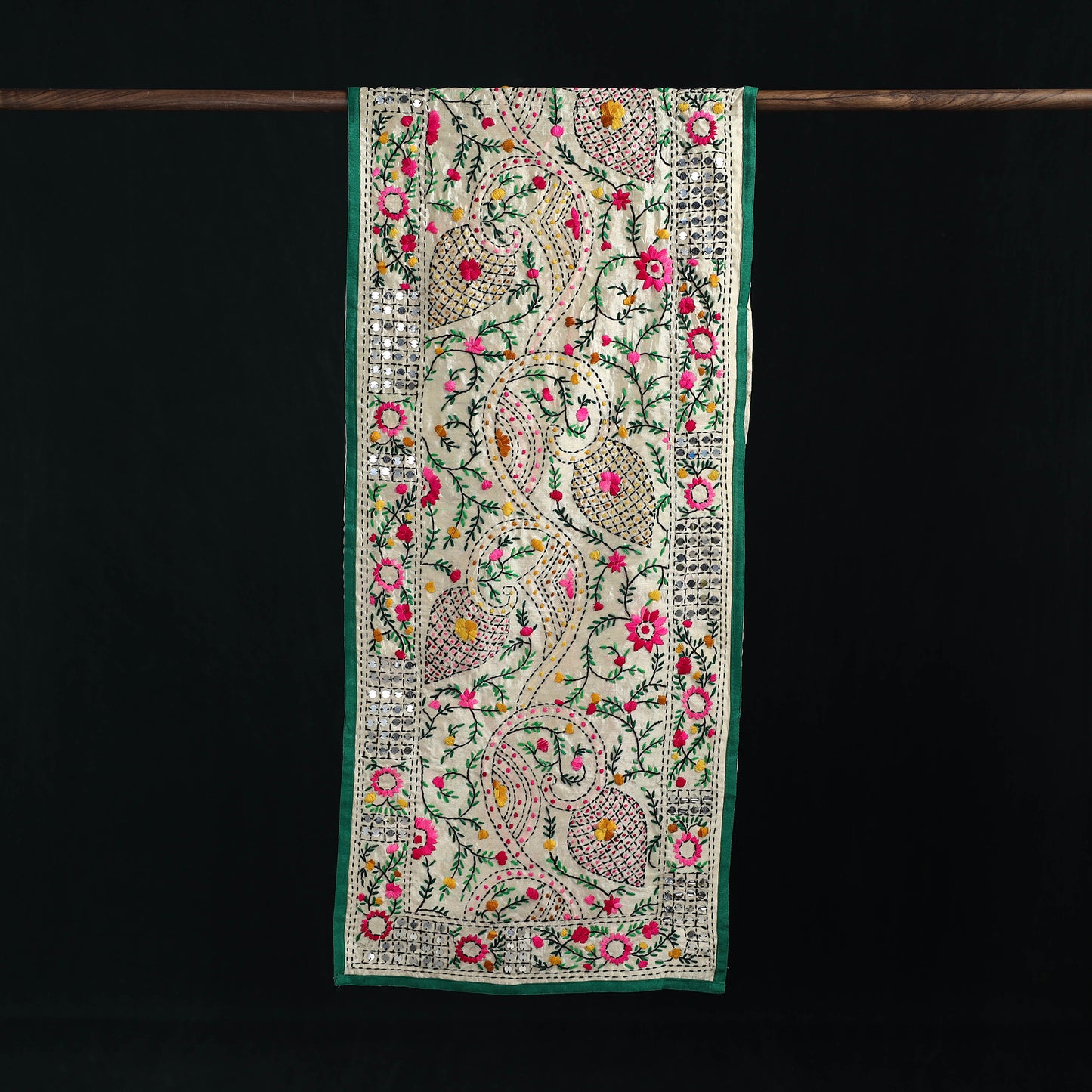 Ranihati Chanderi Silk Hand Embroidered Stole 99