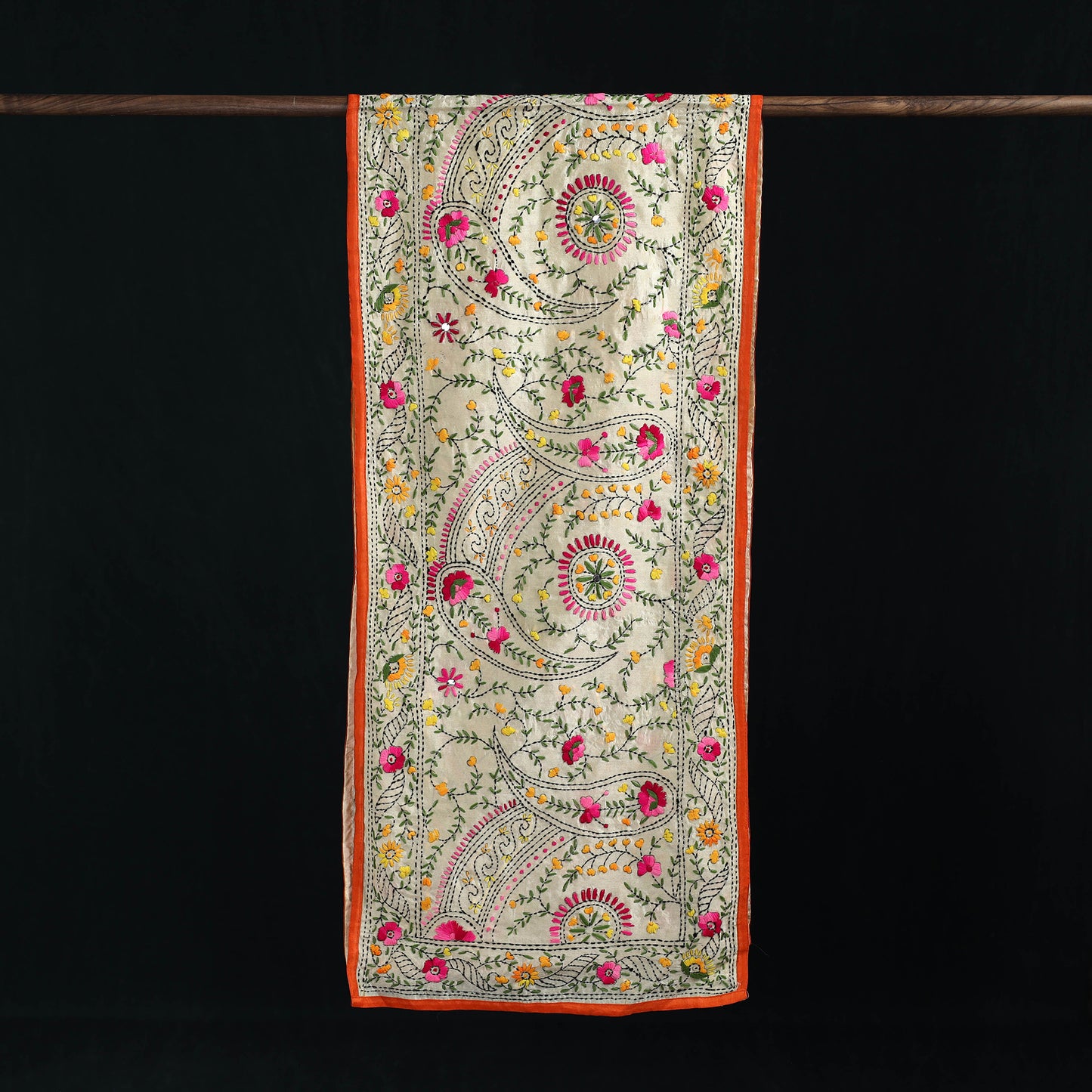 Ranihati Chanderi Silk Hand Embroidered Stole 88