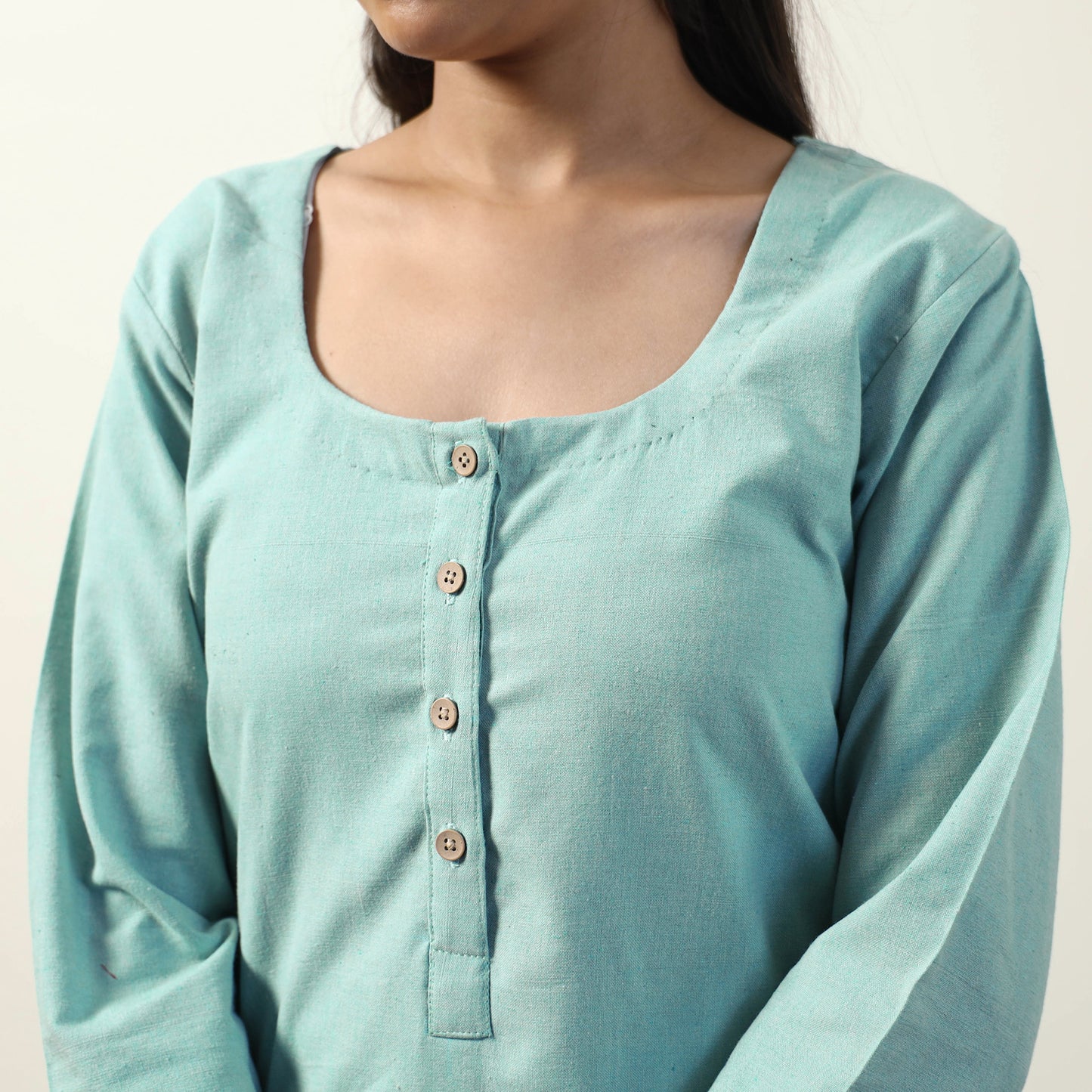 Buy Jhiri Handloom Cotton Straight Long Kurta Online l iTokri.com