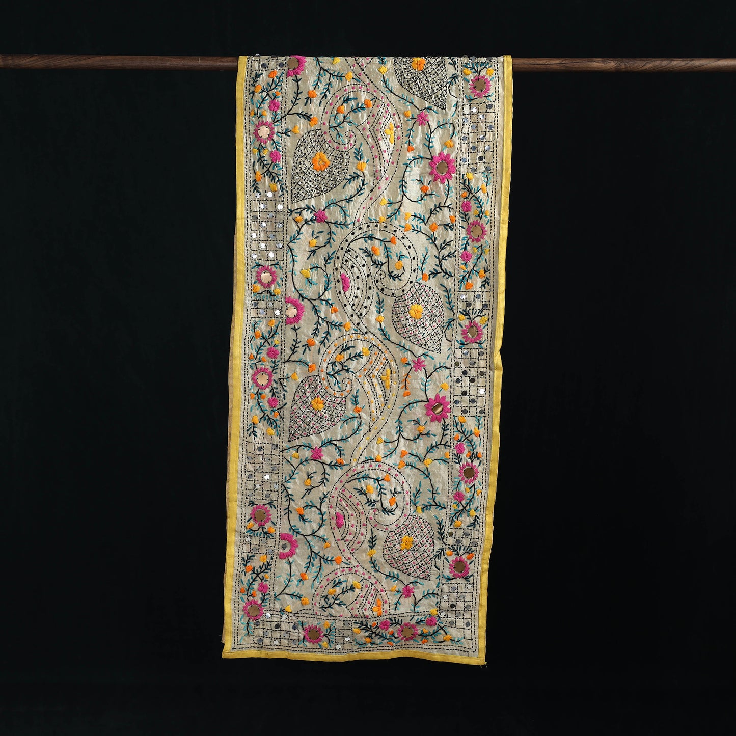 Ranihati Chanderi Silk Hand Embroidered Stole 82