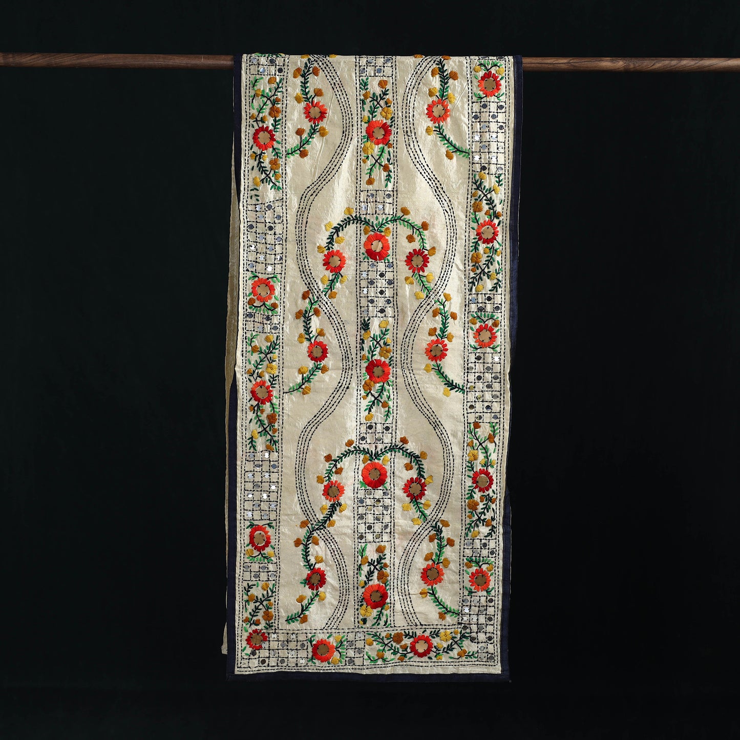 Ranihati Chanderi Silk Hand Embroidered Stole 80