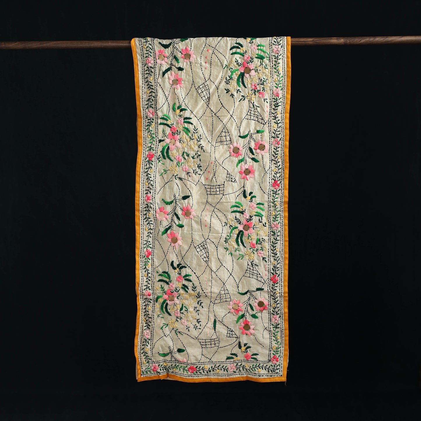 Ranihati Chanderi Silk Hand Embroidered Stole 76