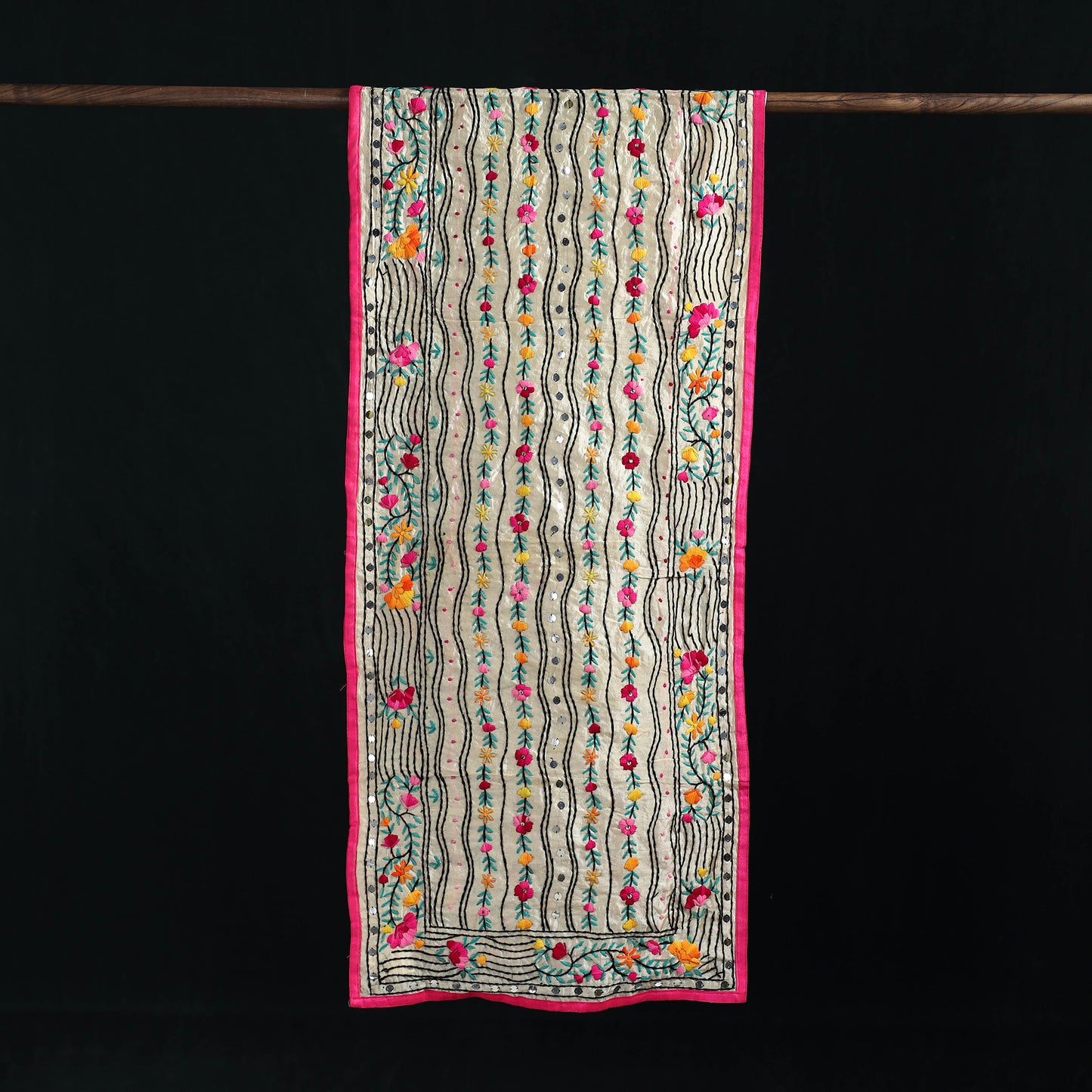 Ranihati Chanderi Silk Hand Embroidered Stole 74