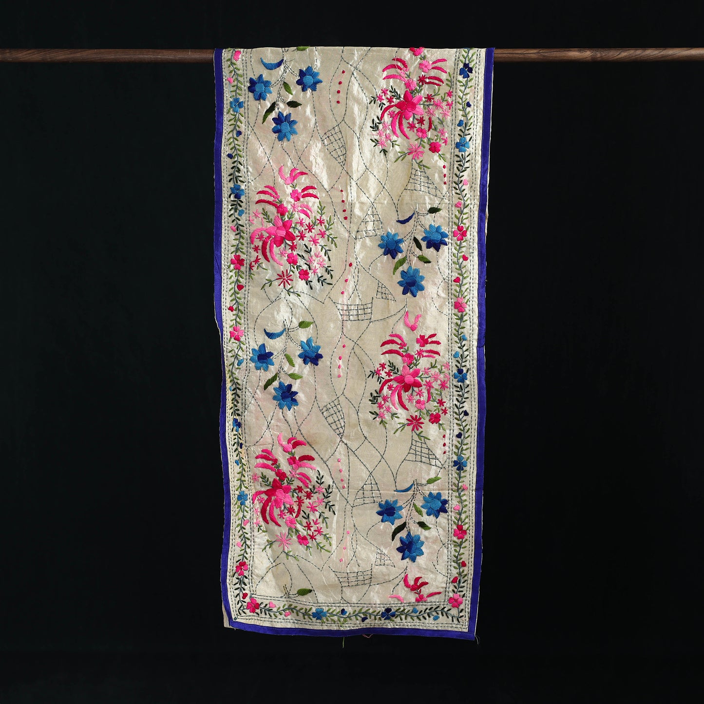 Ranihati Chanderi Silk Hand Embroidered Stole 61