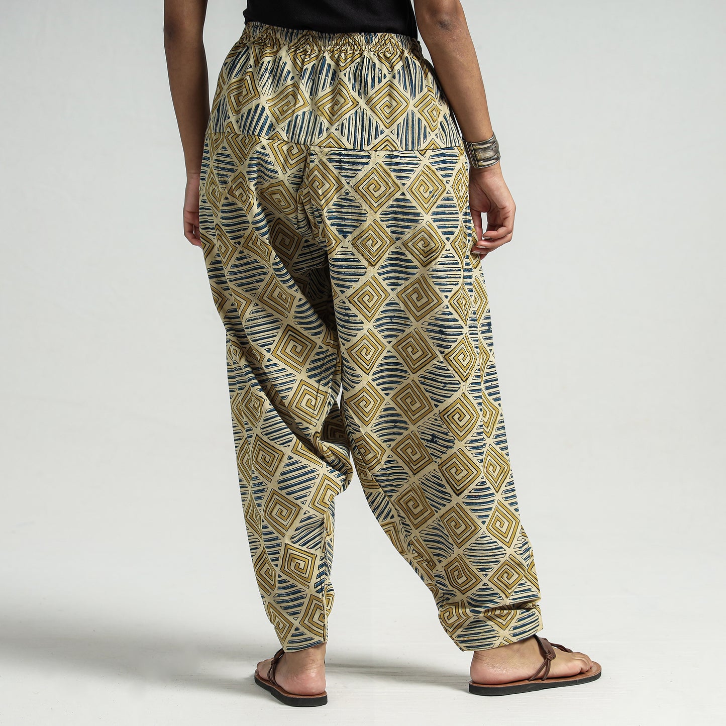 Buy Kalamkari Block Printed Cotton Elasticated Salwar Online at iTokri.com