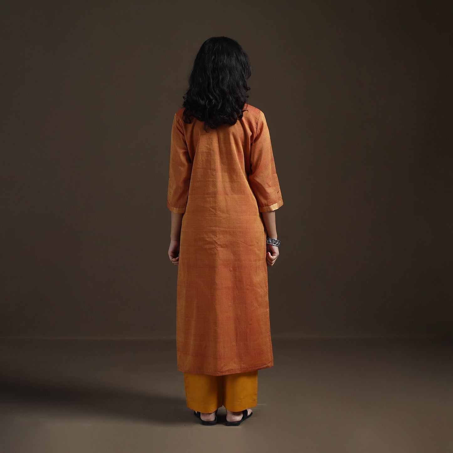 Mangalagiri Pure Handwoven Cotton Mirror Work Straight Kurta for women 19