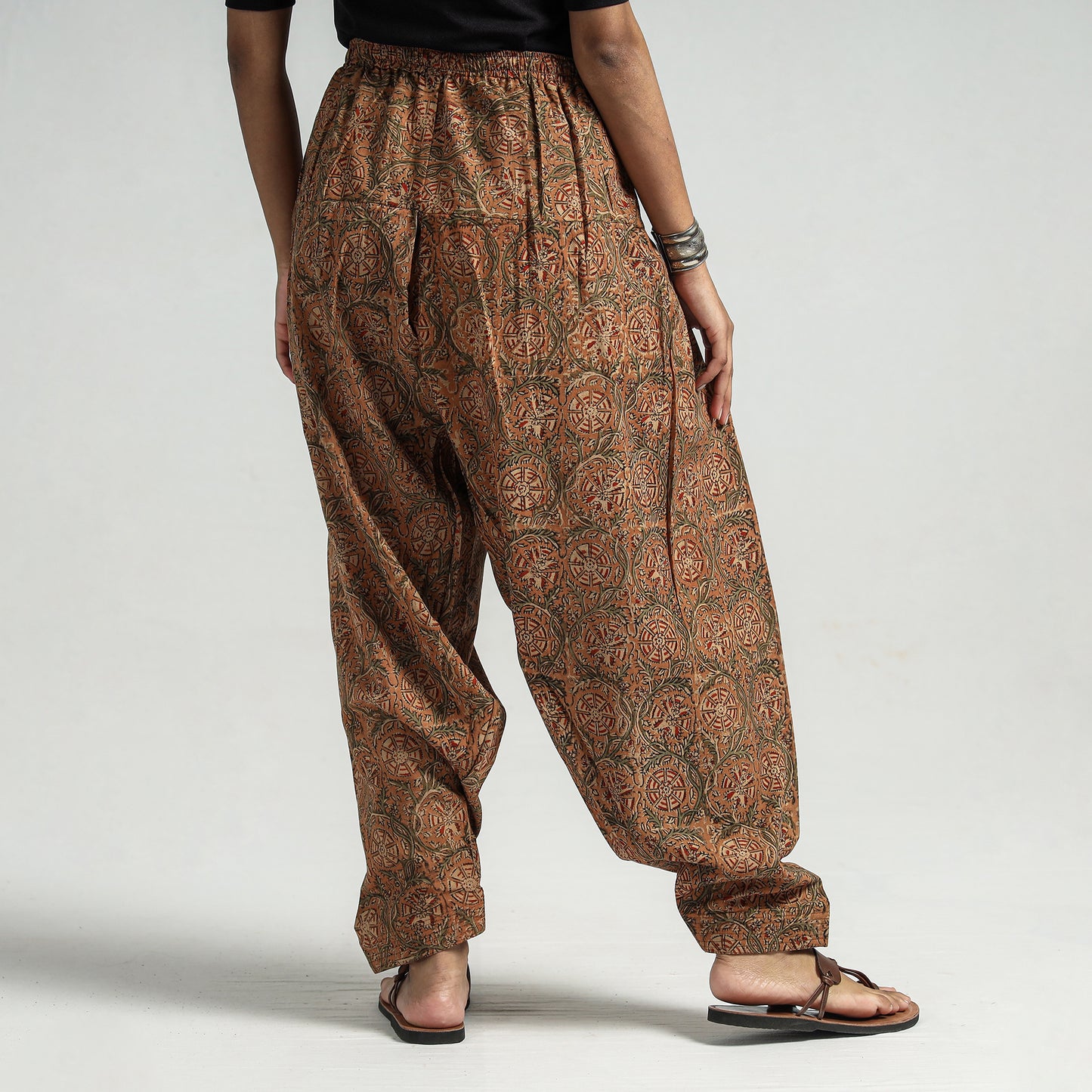 Buy Kalamkari Block Printed Cotton Elasticated Salwar Online at iTokri.com
