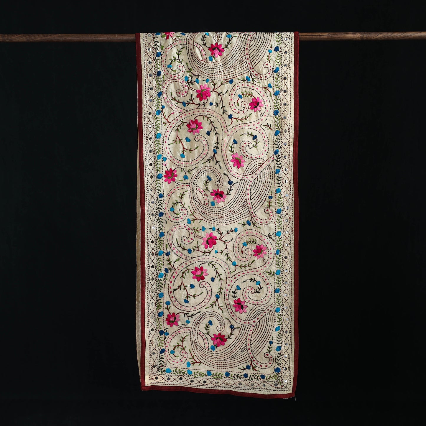 Ranihati Chanderi Silk Hand Embroidered Stole 46