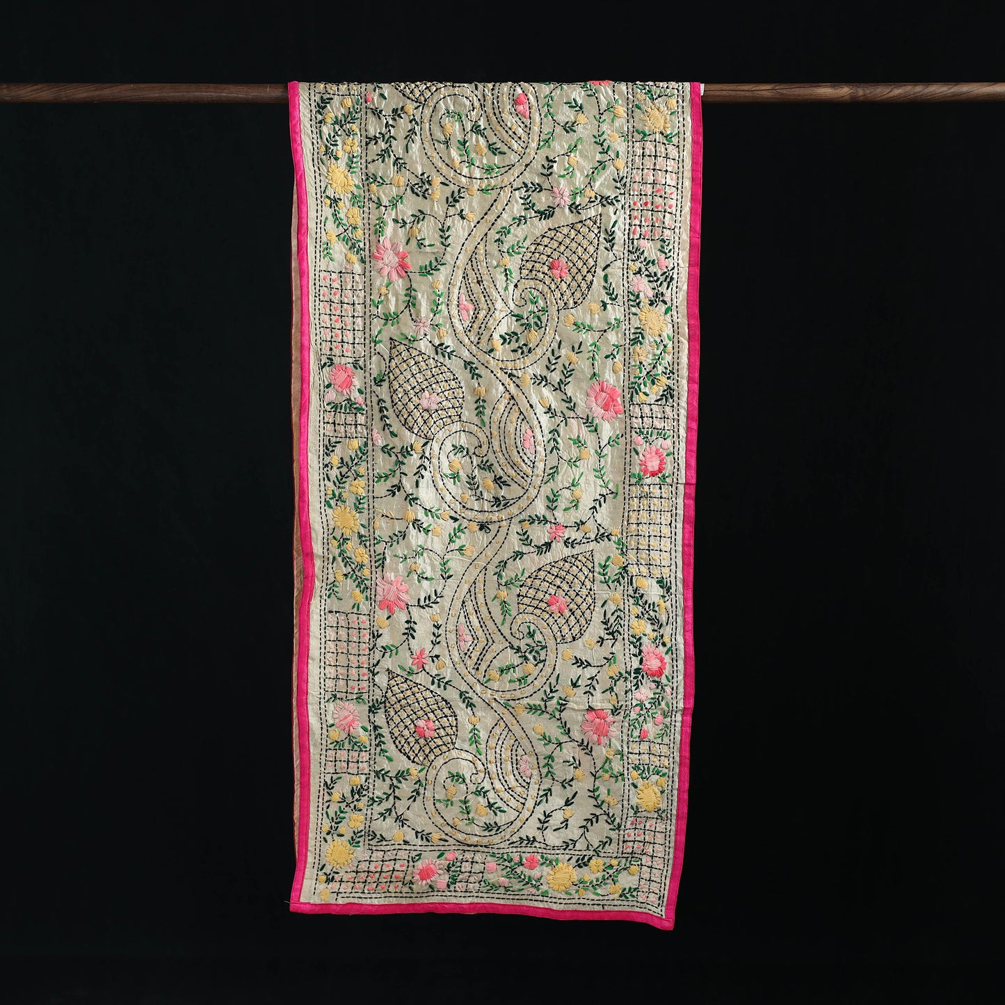 Ranihati Chanderi Silk Hand Embroidered Stole 45