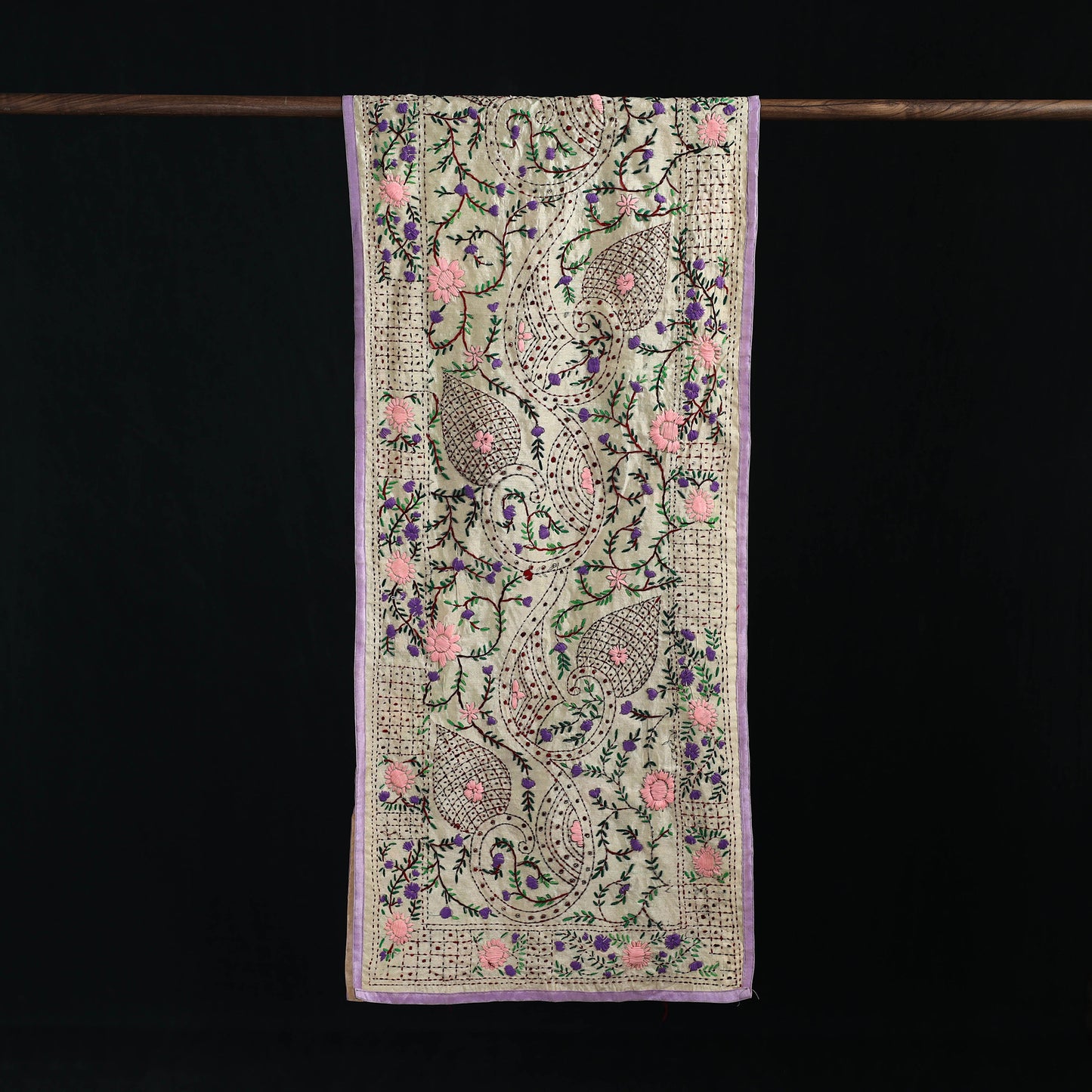 Ranihati Chanderi Silk Hand Embroidered Stole 33